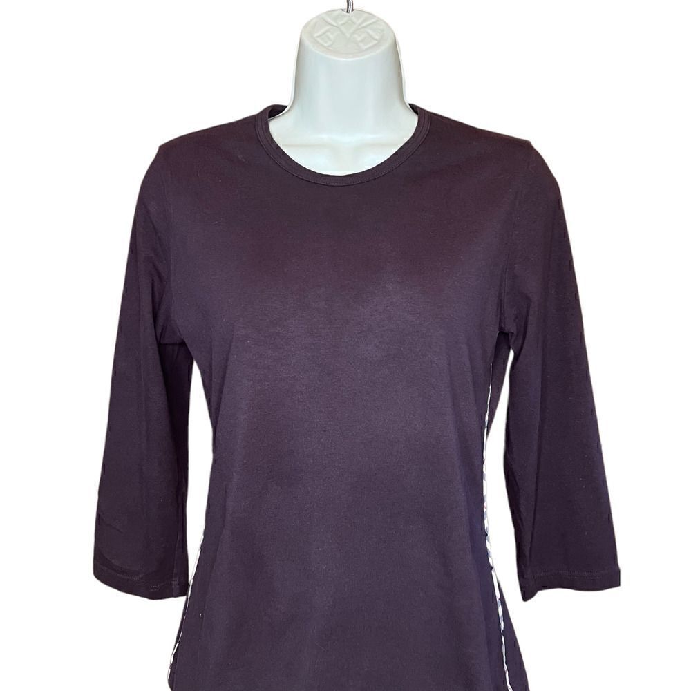 Burberry London Chocolate Brown 3/4 Sleeve T Size Small - Picture 2 of 7